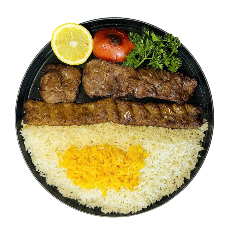 mix lamb kubide & beef steak platter